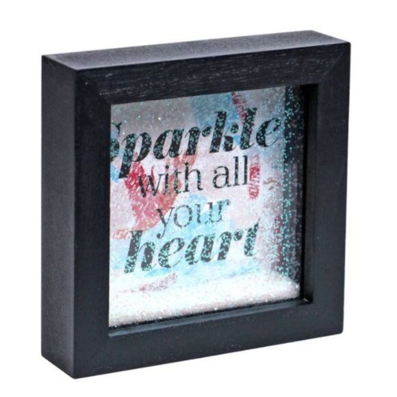 Inspirational black glitter shadow box, room decor - Picture 1 of 2